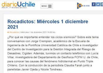diarioUchile | Rocadictos: ¿Por qué es importante entender los ciclos sísmicos? 
