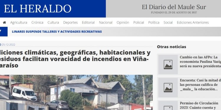 El Heraldo | Condiciones climáticas, geográficas, habitacionales y de residuos facilitan voracidad de incendios en Viña-Valparaíso