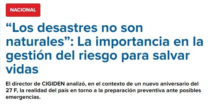 ADN | “Los desastres no son naturales”: La importancia en la gestión del riesgo para salvar vidas