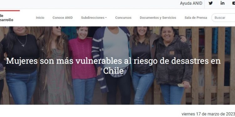 ANID | Mujeres son más vulnerables al riesgo de desastres en Chile