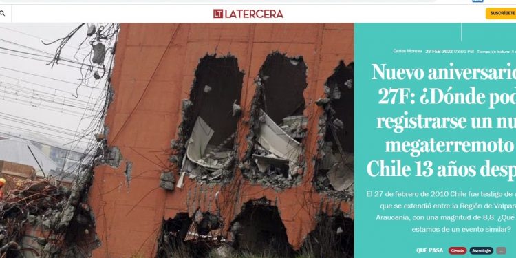 La Tercera | Nuevo aniversario del 27F: ¿Dónde podría registrarse un nuevo megaterremoto en Chile 13 años después?