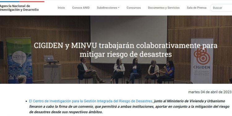 ANID | CIGIDEN y MINVU trabajarán colaborativamente para mitigar riesgo de desastres