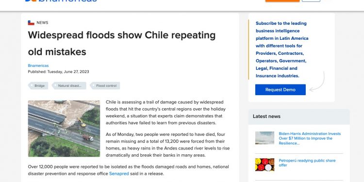 BN Americas | Widespread floods show Chile repeating old mistakes