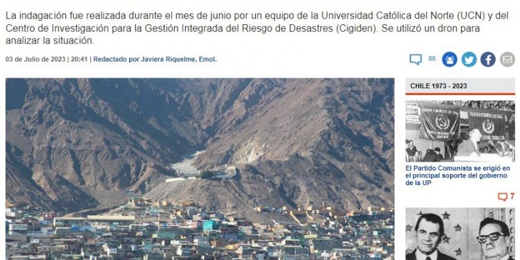 Emol | Estudio revela precariedad de nuevas tomas en Antofagasta y alerta sobre riesgos por aluviones o incendios en quebradas