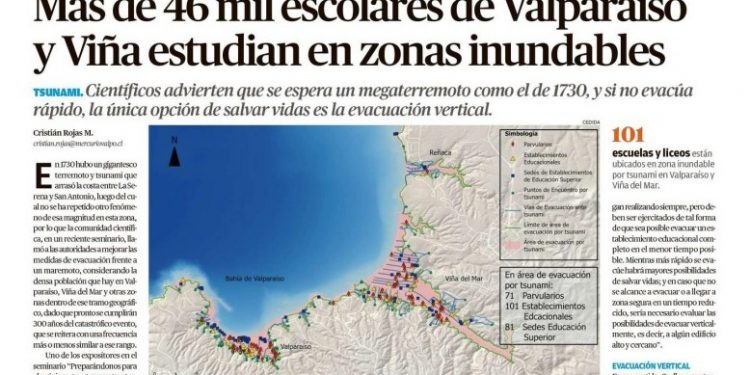 El Mercurio de Valparaíso | Más de 46 mil escolares de Valparaíso y Viña estudian en zonas inundables