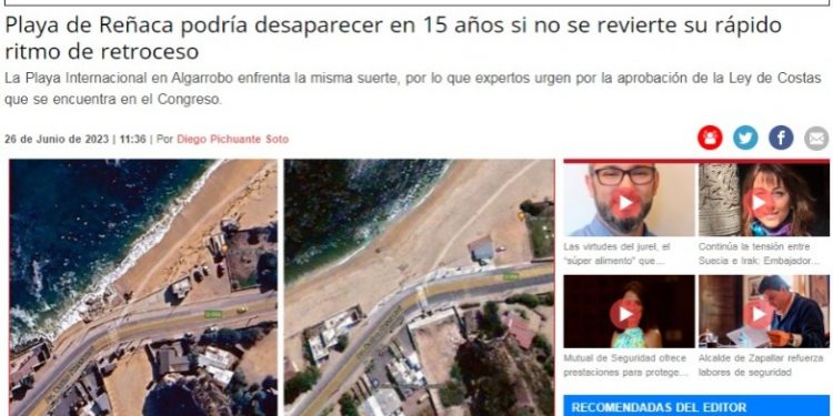 Soy Valparaíso | Playa de Reñaca podría desaparecer en 15 años si no se revierte su rápido ritmo de retroceso