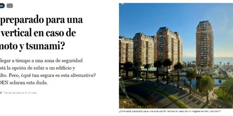La Tercera | ¿Chile está preparado para una evacuación vertical en caso de megaterremoto y tsunami?