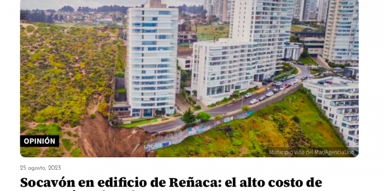 El Mostrador | Socavón en edificio de Reñaca: el alto costo de construir sobre dunas