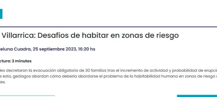 Cooperativa Ciencia | Volcán Villarrica: Desafíos de habitar en zonas de riesgo