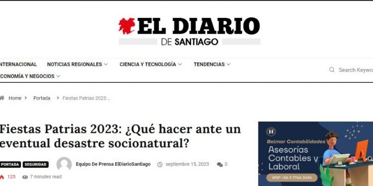 El Diario de Santiago | Fiestas Patrias 2023: ¿Qué hacer ante un eventual desastre socionatural?
