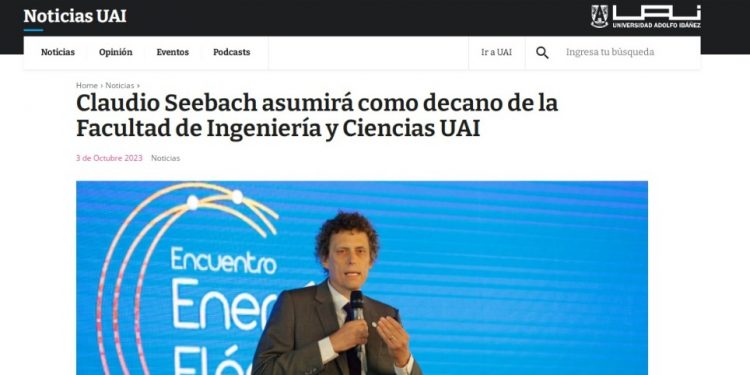 Noticias UAI | Claudio Seebach asumirá como decano de la Facultad de Ingeniería y Ciencias UAI