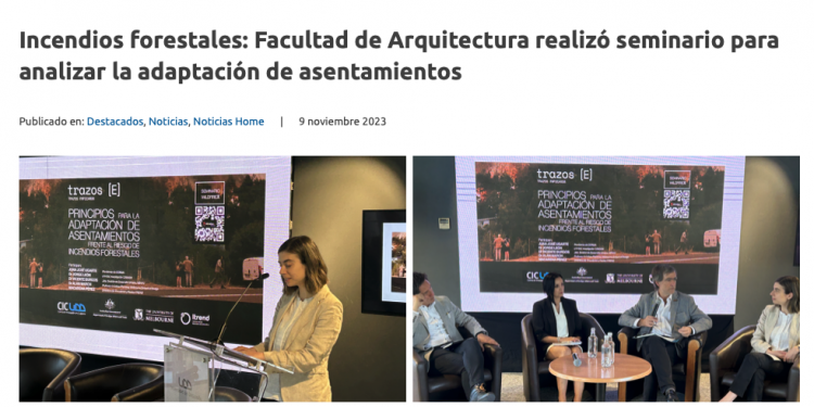 UDD Noticias | Incendios forestales: Facultad de Arquitectura realizó seminario para analizar la adaptación de asentamientos