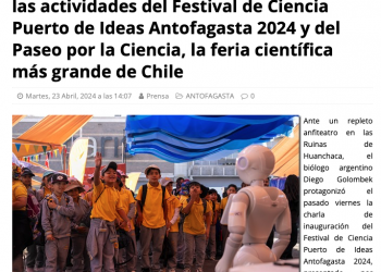 Regiones Noticias | Más de 16 mil personas participaron en las actividades del Festival de Ciencia Puerto de Ideas Antofagasta 2024 y del Paseo por la Ciencia, la feria científica más grande de Chile