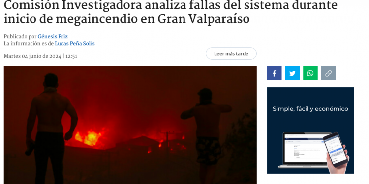 BioBioChile.cl | Comisión Investigadora analiza fallas del sistema durante inicio de megaincendio en Gran Valparaíso