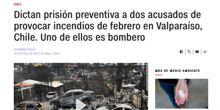 CNN Español | Dictan prisión preventiva a dos acusados de provocar incendios de febrero en Valparaíso, Chile. Uno de ellos es bombero
