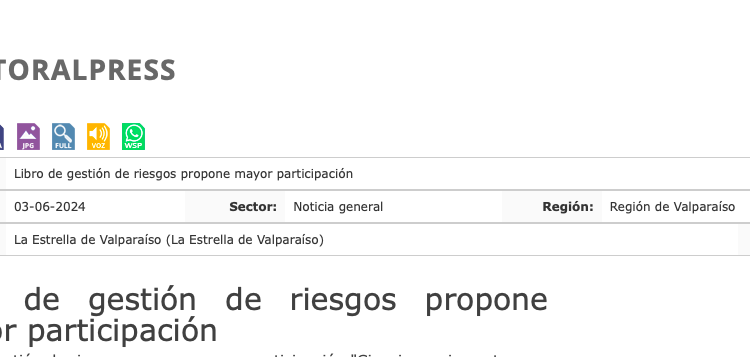 Litoralpress | La Estrella de Valparaíso: Libro de gestión de riesgos propone mayor participación