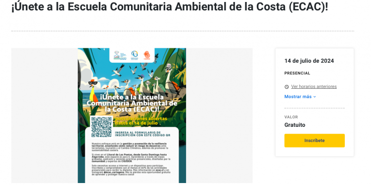 Agenda UC | ¡Únete a la Escuela Comunitaria Ambiental de la Costa (ECAC)!