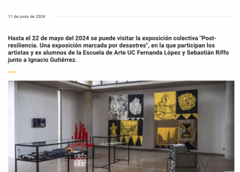 Escuela de Arte UC | Post-resiliencia: Exposición colectiva de Fernanda López, Sebastián Riffo e Ignacio Gutiérrez, en SENAPRED