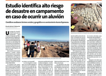La Estrella de Antofagasta | Estudio identifica alto riesgo de desastre en campamento en caso de ocurrir un aluvión
