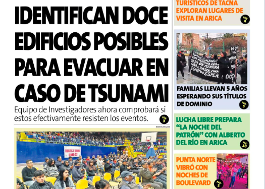 La Estrella de Arica | Estudio de Evacuación Vertical: Identifican doce edificios posibles para evacuar en caso de Tsunami