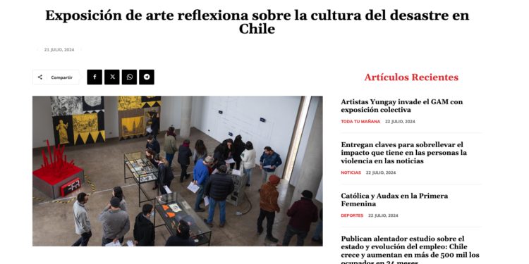 Radio Nuevo Mundo | Exposición de arte reflexiona sobre la cultura del desastre en Chile