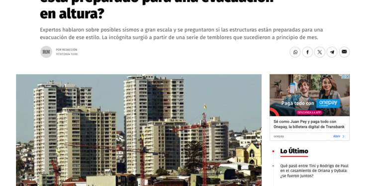 Río Negro | Megaterremoto en Chile: ¿El país está preparado para una evacuación en altura?